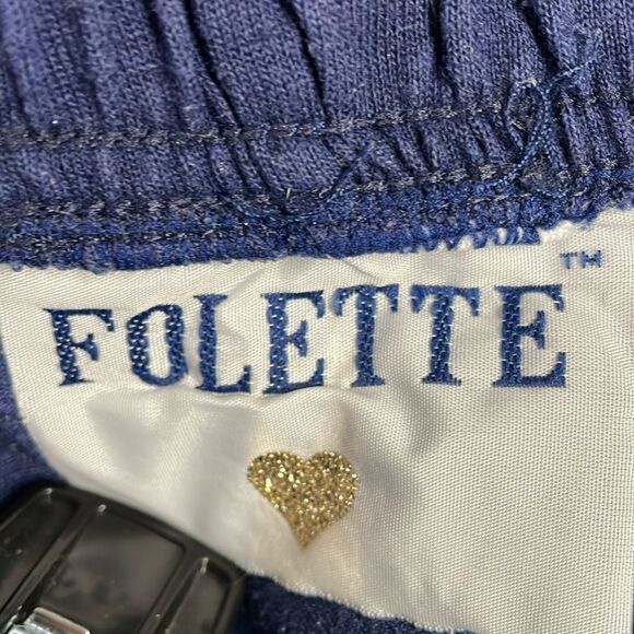 Folette Elastic Waist Drawstring Comfort Pants Blue Size Medium Vintage - Picture 10 of 12